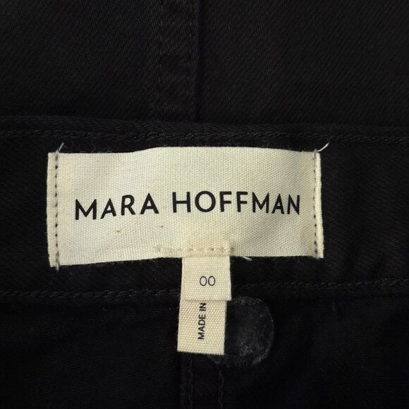 Mara Hoffman Denim Skirt Women 00 Nikita Jean Slit Pencil Midi Black Organic - Picture 5 of 8